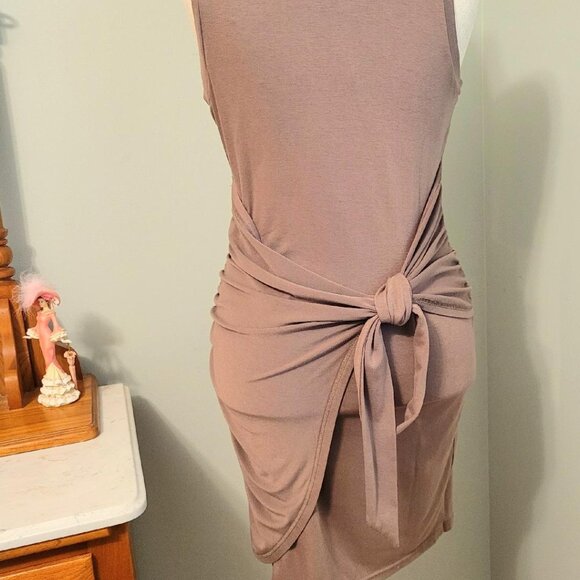 Sleeveless Tie Summer Easy T Shirt Wrap Dress - Picture 4 of 6